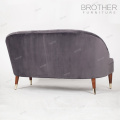 Modern tufted grey velvet fabric sofa restaurant living room sofa